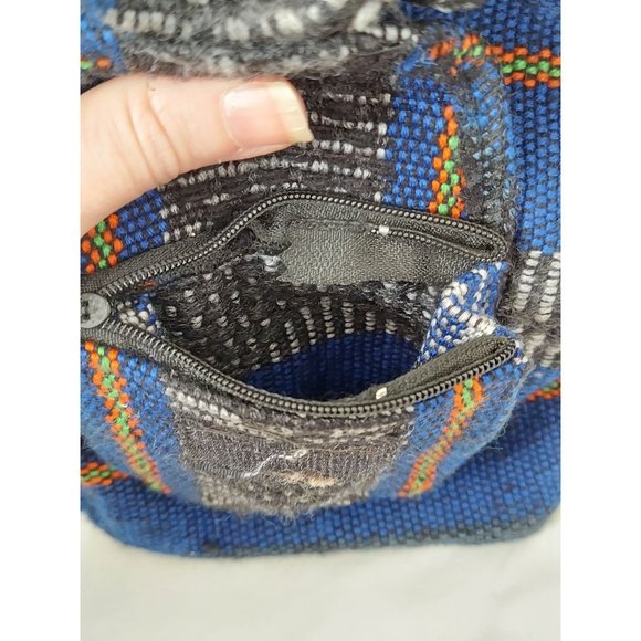 Confecciones Artilana Mini Backpack Handbag Blue Black Baja Boho Beach Purse Bag - Picture 5 of 7